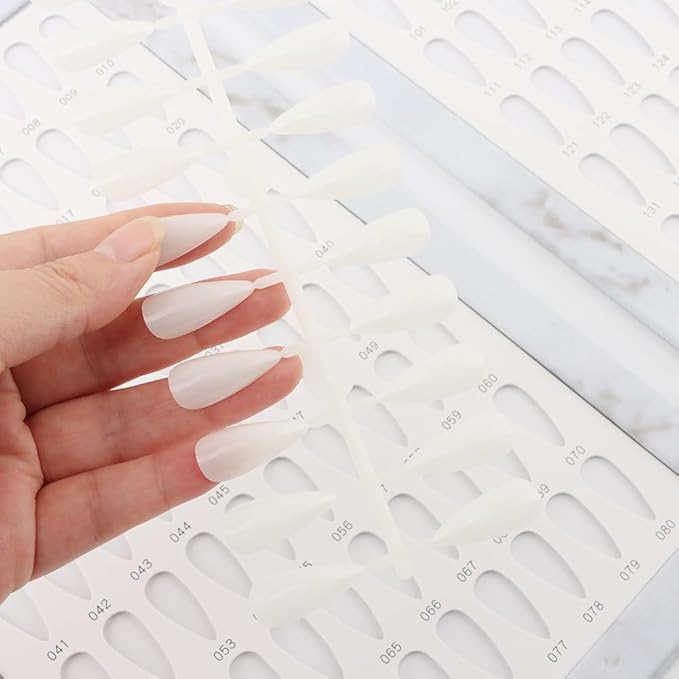 160 Nail Color Book, with 240 Flase Tips & Number Sticker Labels, Professional Nail Art Salon Display Booklet Nails Color Swatches Book for Polish UV Gel(COLOR:white)