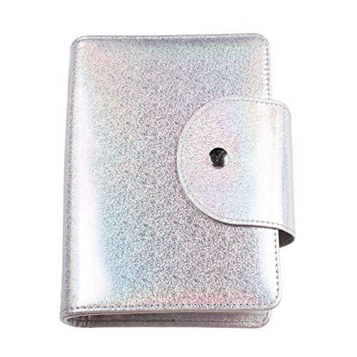 20Slots Nail Stamping Plate Case Holographic Nail Art Image Holder Rainbow Laser Design Rectangular Nail Art Plate Organizer For Large Size 6X12CM Nail Art Plates (Silver)