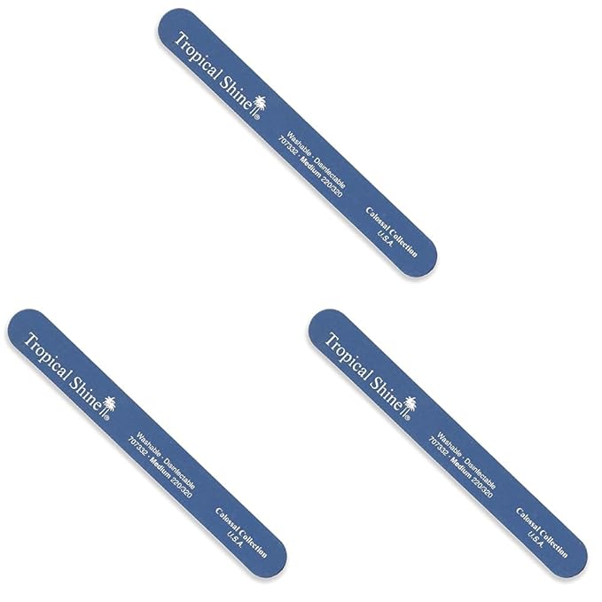 File Medium Fine - 220-320 Blue by Tropical Shine for Women - 1 Pc File (Pack of 3)