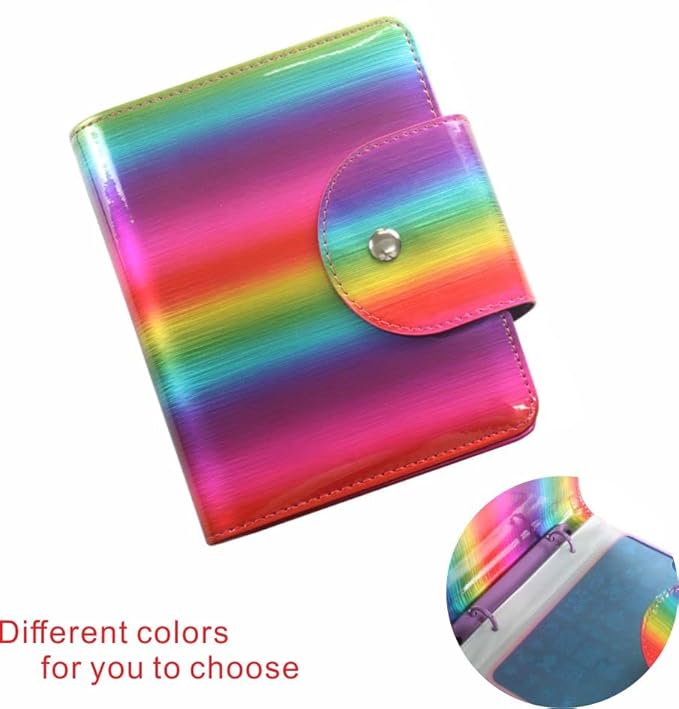 VNC 20 Slots Nail Art Stamp Plate Holder Stamping Plates Storage Bag Cases Rainbow Replaceable XL Plates Big Size 9.5x14.5CM Organizers (D-Rainbow)