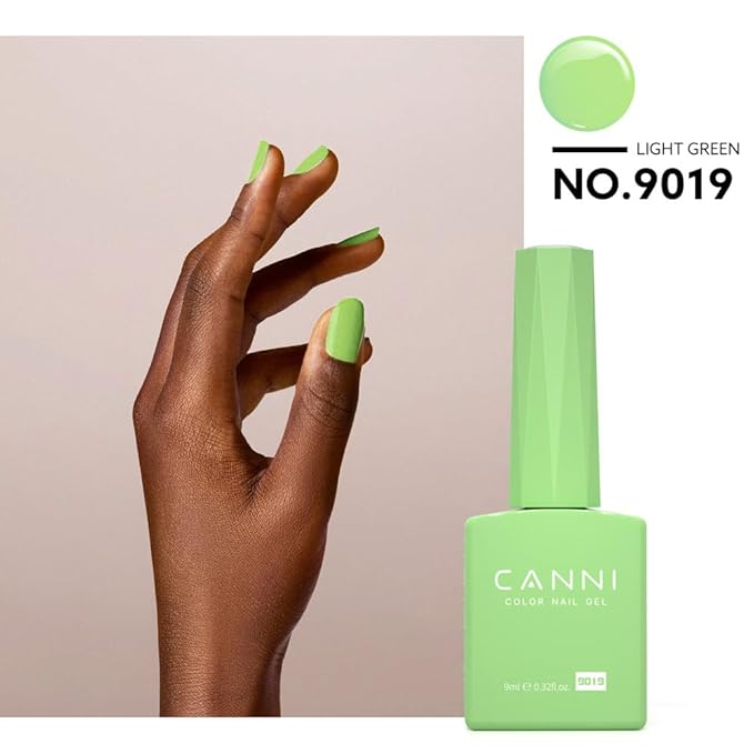 CANNI 6Pcs 9ml Hema-Free Gel Nail Polish Set- Green Blue Purple Pink Milky White Colors Gel Polish Kit, Soak Off LED Nail Gel Manicure Kit DIY at Home Salon Gifts for Women Girls