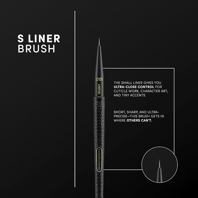 Chaun Legend Nail Art Brush - S Liner (for French tips, seamless ombré fades, clean line work, or 3D art)