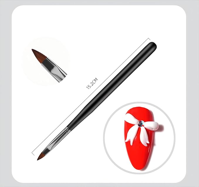 Nail Art Brushes, 6Pcs Nail Art Painting Tools with Nail Art Fine Liner Brush, Nail Design Painting Brushes Set, Builder Gel Brush, Nail Dotting Pen for Gel Polish Manicure Salon DIY, Black