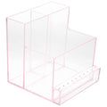 Uonlytech Nail Drill Bits Holder Stand Displayer Organizer Nail Polishing Storage Box Acrylic Holder Machine Manicure Accessory for Nails, Pink