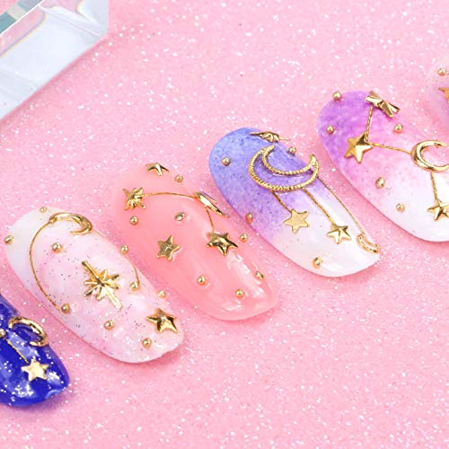 Nail Art Rhinestones Set Mixed With Metal Studs Sparkle Pearls Crystals Beads Decor Fake Tips 6 Wheels