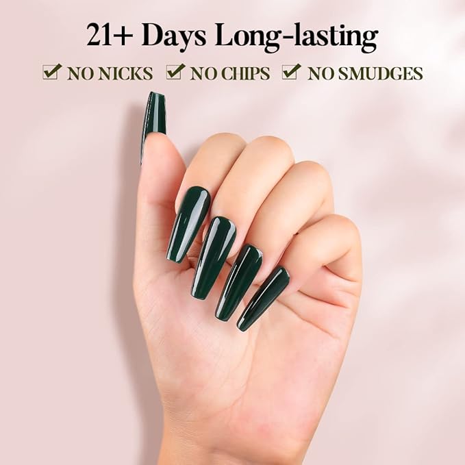 AIMEILI Hema Free Winter Gel Nail Polish Red Glitter Emerald Green Black Golden Cruelty Free Vegan Nail Polish Gel Gifts for Women, Set of 12pcs - Kit Set 5