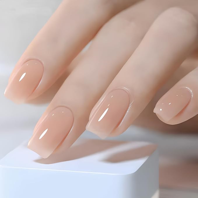 Vishine Builder Nail Gel for Nails, 8 in 1 Cover Beige Translucent Builder Strengthener Jelly Hard Extension Gel Base Rhinestone Nails Thickening in A Bottle E053