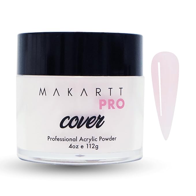 MakarttPro Acrylic Powder - 112g/4oz Nail Cover for Extension, Perfect for Professional Private Nail Technicians (Nectar Blush)