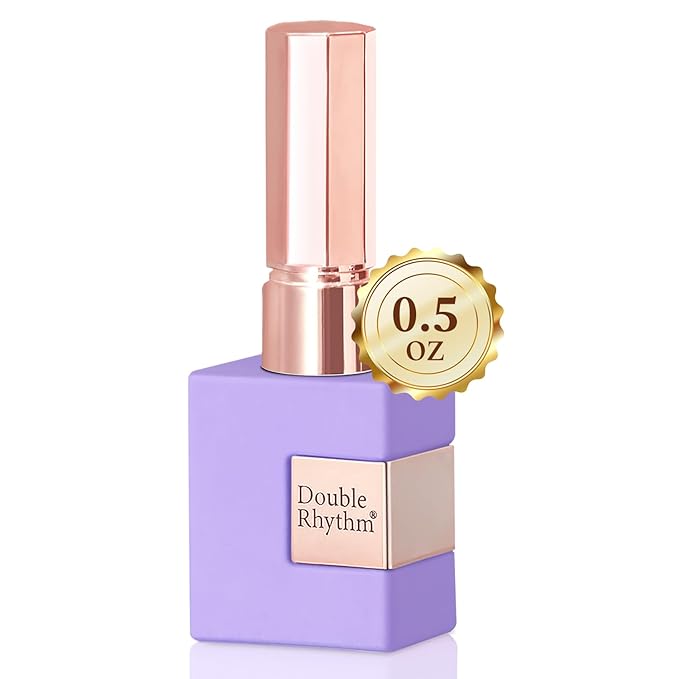 Double Rhythm 0.5 Oz Gel Nail Polish Neutral Natural Same Color Same Bottle Translucent Light Milky Pastel 15ML Manicure French Design Art DIY at Home (Deep Lavender-A1051)