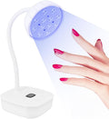 UV LED Nail Lamp,Rechargeable LED Nail Light Dryer with Auto Sensor,2 Timers & LCD Display,12W Gooseneck UV Flash Cure Lamp for Acrylic Nails Extension Gel Salon Home DIY