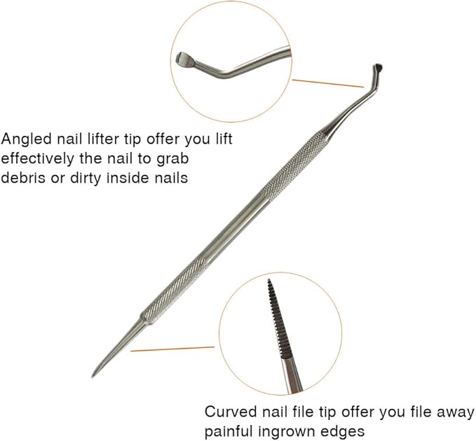 Long Handle Toenail Scissors for Adult Seniors & Easy Reach Long Handled Clipper for Thick Toe Nail with Ingrown Toenail File