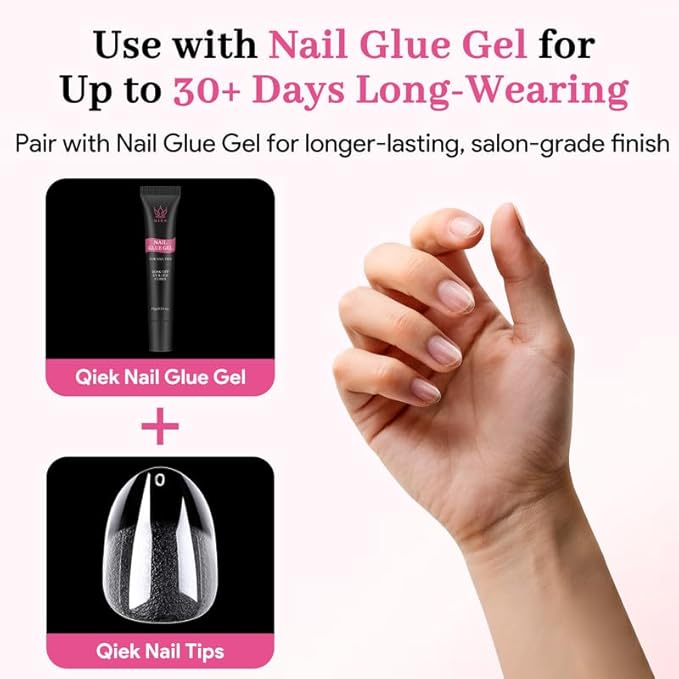 Short Oval Fake Nail Tips - 15 Sizes 240 PCS Clear Half Matte Press On False Nail Tips Pre-shaped Soft Full Cover Gel Nail Tips Extensions Thick Long Lasting for DIY Beginners & Salon Manicure