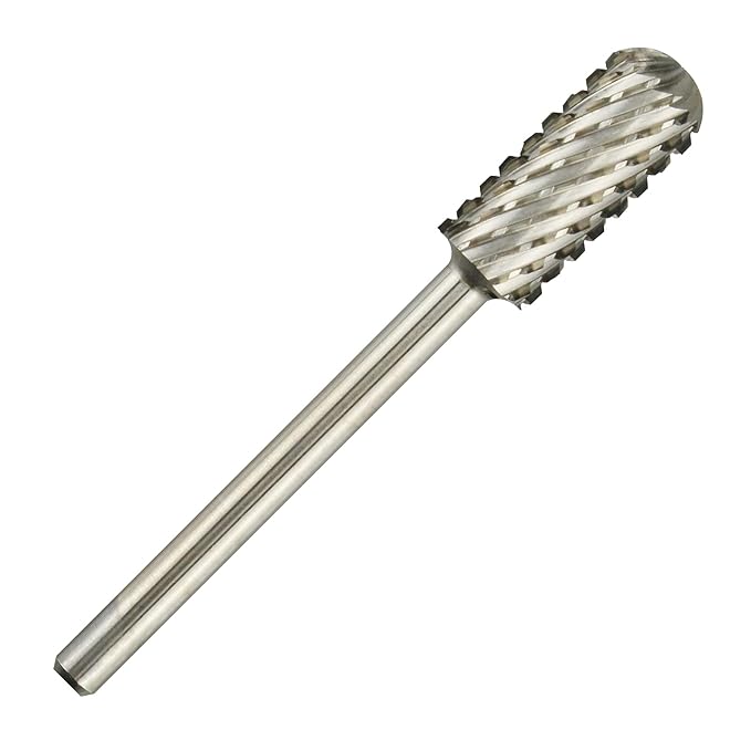 C & I Small Barrel Rounded Top Nail Drill Bit with Teeth on the Top, Professional Electric File for Manicure Drill Machine, Remove Nail Gels 3/32” (Double Coarse -2XC)