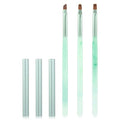 Green Nail Art Clean Up Brushes for Cleaning Polish Mistakes on the Cuticles, Acetone Resistant Nail Brush, Fingernail Cleaning Brushes for Nail Art and Designs (Round&flat&Bevel)