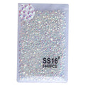 PrettyG 2880pcs SS16 Nail Crystals Bare AB Nail Art Sparkly Round Flatback Rhinestones, Non-Self-Adhesive Bab-S16