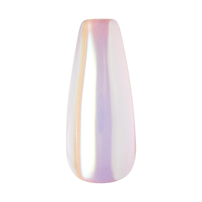 KISS Gel Fantasy Press On Nails, Nail glue included, Jelly Cookie', Pink, Long Size, Coffin Shape, Includes 28 Nails, 2g glue, 1 Manicure Stick, 1 Mini File (Pack of 2)