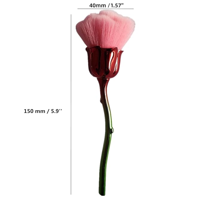 4 Pcs Nail Art Dust Powder Remover Cleaner Brush，Rose Nail Art Powder Dust Removal Brush Nail Dust Brush Soft Nail Dust Cleaning Brush for Nail Trimming Cleaning Makeup Brush Tools (Mixed-Color)