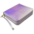 120 Slots Nail Stamping Plate Holder Case Laser Style Rectangular Manicure Nail Art Plate Organizer with Double Zipper Nail Template Case (A)