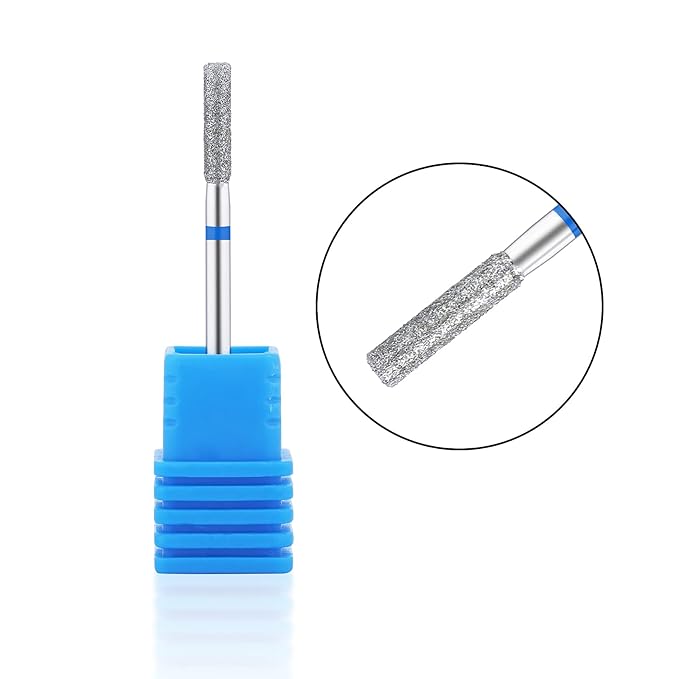 NMKL38 Diamond Bit Small Barrel Shape Electric Nail Drill File Cuticle Cleaner Tool for Rotary Nail Drill Machine Manicure Pedicure Polishing Kit (Medium 2.5)