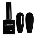 CANNI Black Gel Nail Polish, 1Pcs Pure Black Gel Polish Color High Gloss Soak Off U V Nail Manicure Salon DIY