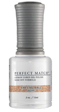 LeChat Perfect Match Gel Polish, Crystal Ball, Rose Gold with Glitter Finish, Easy Application, Soak Off Formula, 0.5 Fl Oz