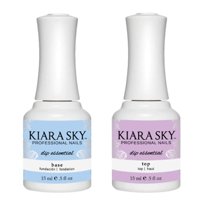 KIARA SKY Liquid Essentials Dip Manicure | 0.5 fl oz | Step #2 Base Coat & #4 Top Coat Duo