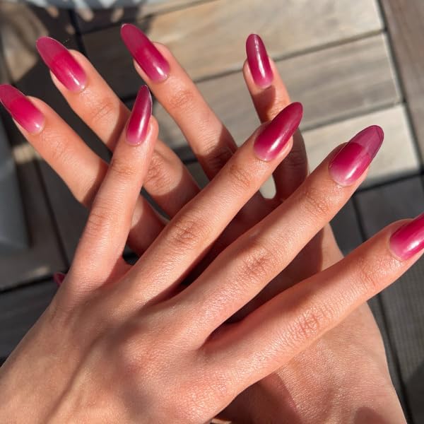 Semi Cured Gel Polish Strips | 24pc UV LED Required Wraps | Gift Peel and Stick Nails | Coquette DIY Home Manicure | Press On Alternative (Cough Syrup)
