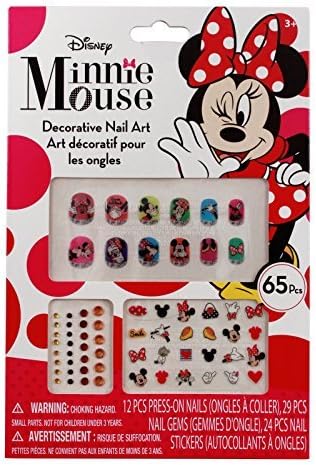 Minnie Mouse Sparkly Press On Nail Gems and Stickers Set