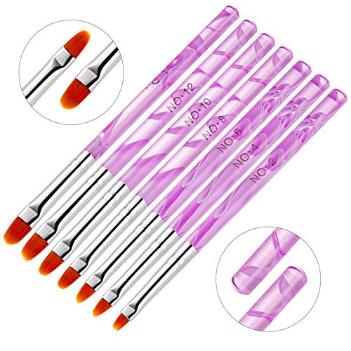 Yimart 7pcs UV Gel Nail Brush Nail Art Brush Nail Ar Pens Nail Brushes UV Gel Nail Polish Painting Drawing Brushes set Manicure Tools Set Kit