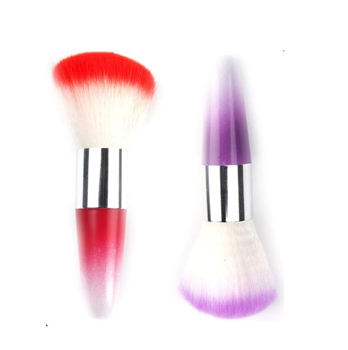 Dust Powder Nail Brush Set, 2 Pieces Soft Powder Brush Nail Arts Dust Remover Cleaner Brush for Acrylic and Makeup Powder Blush Brushes