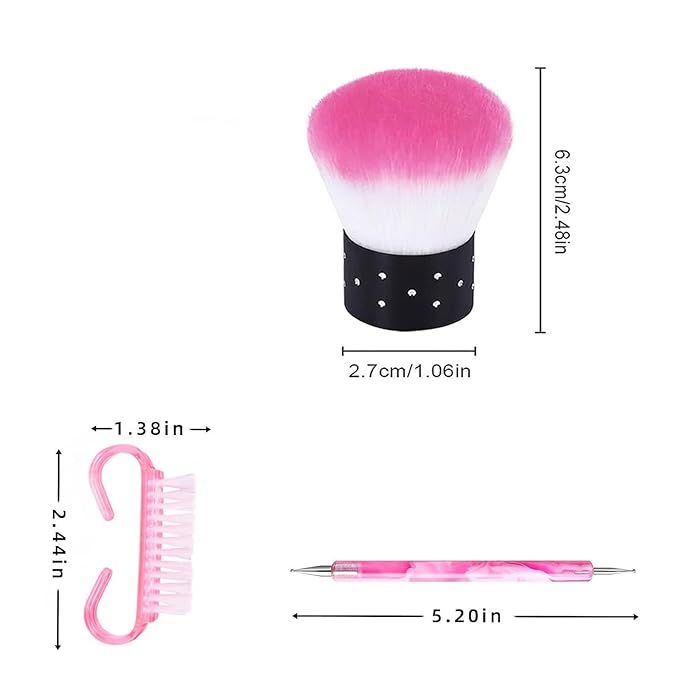 Professional Nail Art Brush Dotting Tools Kit (28pcs Pink)