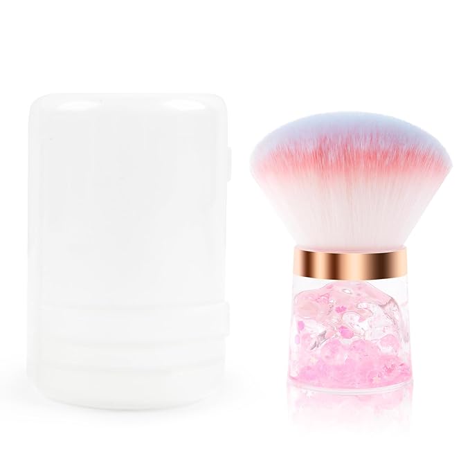 Nail Dust Brush, Nail Art Dust Powder Remover Brush, Pink Soft Dust Brush for Acrylic Nails, Nail Duster Brush Makeup Brushes Manicure Brush Clean Up Tools Nail Art Brush…