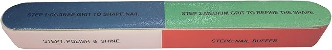 7 Way Nail Buffer Block for Natural Nails Shine Smoother Upgraded Buffing Block Seven Steps Polisher Fingernail Files Buffer 150/320/600/1200/4000 Grit for Shinning Buff Nails