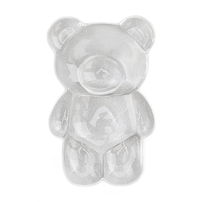 50PCS Nail Polish Color Card, Cartoon Bear Shaped Transparent Acrylic Nail Color Display DIY Manicure Tool Accessories for Nail Salon Training Practicing