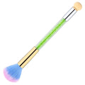 SILPECWEE 1pc Nail Sponges Pen and Nail Dust Brush, Double Ended Nail Polish Brush Ombre Nail Brush Ombre Brush for Gel Nails Nail Art Brushes for Nails Design Tools (Green)
