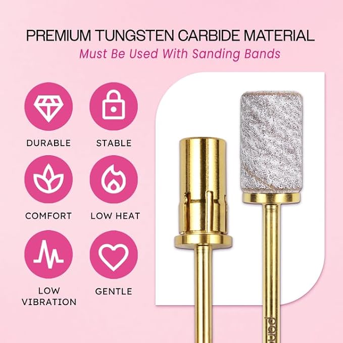 pana Loxo Gold Color Easy-Off Mandrel Bit 3/32Inch Shanks- For Nail Drill/File Made in USA