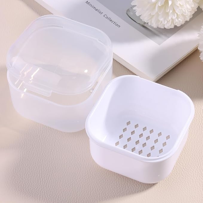 Nail Tool Sterilizer Box Plastic Sterilization Tray for Nail Art Accessories Tools, Portable Nail Drill Bits Disinfectant Container Soaking Box with Strainer Pedicure Manicure Cleaning Equipment