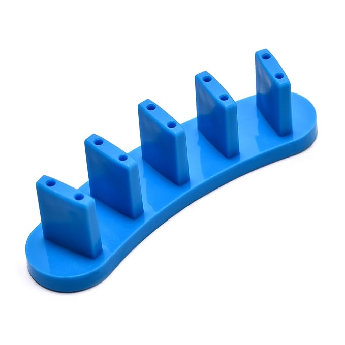 3 pcs False Nail Art Tips Practice Display Stand Tool with 10 pcs False Nail Tips for Gel Nail Polish DIY Nail Training Tools (Blue)