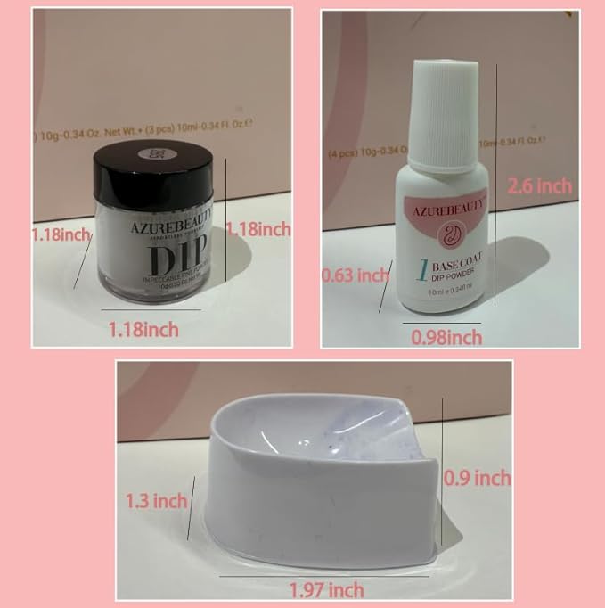 AZUREBEAUTY Dip Powder Nail Kit,4 Colors Nude Pink Glitter Hues,Starter Set for French Nails & All Seasons,Includes Base Coat, Top Coat, Activator & DIY Salon Liquids
