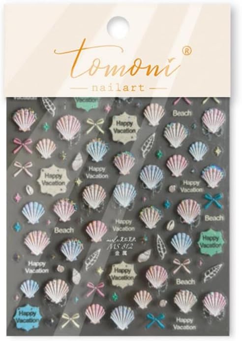 Aurora Pearl Seashell Nail Stickers Colorful Bow Nail Designs 3D Self-Adhesive Conch Nail Decals 5D Embossed Ocean Nail Art Stickers Summer Sticker Manicure Accessories for Women DIY Nails 1 Sheet