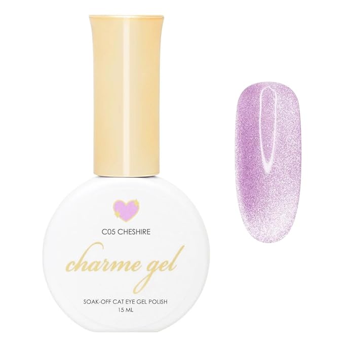 Daily Charme C05 Chesire Original Velvet Cat Eye Magnetic Gel Nail Polish, 15 ml, Soak Off UV Led Gel Nail Polish Set, Home DIY/Nail Salon Manicure (Lilac)
