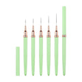 Metallic Liner Nail Art Brushes Set, Nail Art Pens, 5PCS Green Color Nail Tools Liner Brush UV Gel Polish Painting Nail Design For Long Lines, Thin Details, Fine Drawing, Sizes 7/9/11/15/25mm