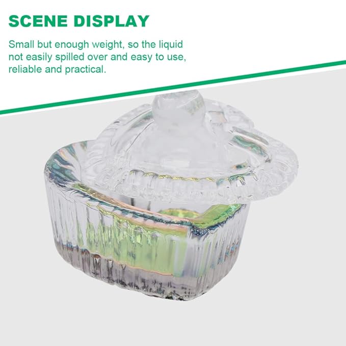 Beaupretty Manicure Mixing Accessory Kit 3pcs Glass Nail Art Cups for Nail Dip Polish