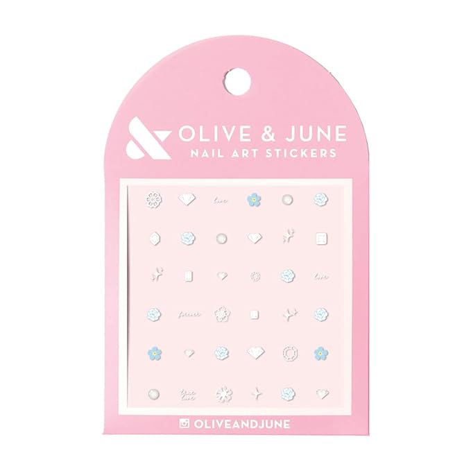 Olive & June Nail Art Stickers | Easy-to-Use Nail Designs | Nail Art Made Easy | Hand-Screened, No-Fade Ink | Accent, Mix & Match, or Cover Chipped Polish | for The Bride