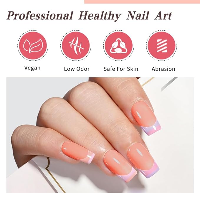 JR HEMA Free Gel Polish 12ml 10colors UV Jelly Nude Pink Gel Polish Set Soak off Gel Nail Polish Semi-Cured Long Lasting Polish Gifts for Women A