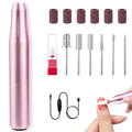 LKE Electric Nail Drill & File Kit,Professional Manicure Pedicure Tools for Acrylic Gel Nails,Nail Drill Bits Bands for Home & Salon Use(New-Rose Gold)