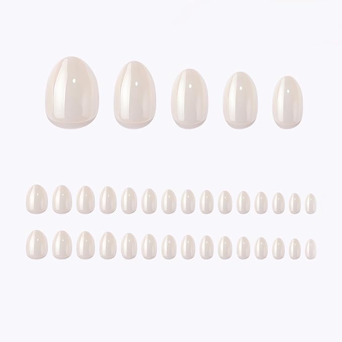 30 Pcs Almond Shaped Soft Gel Press on Nails Short Fake Nails with Glue on Nails Glossy False Nails with Chrome Designs Solid Color Acrylic Nails Full Cover Quality Stick on Nails Kit for Women