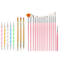 23Pcs Nail Art Brushes,Nail Art Painting Tool Set,Nail Dotting Tools,Nail Dust Brush,Striping Nail Art Liner Brushes for Long Lines,Nail Drawing Pen for Nail Design