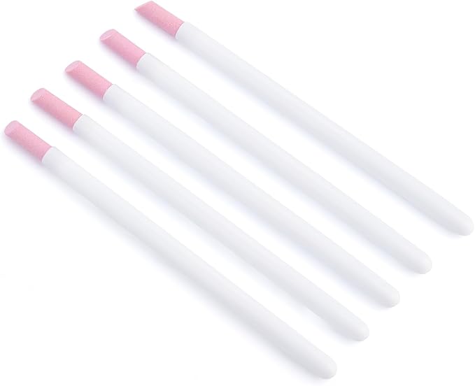 KADS 10Pcs Pumice Stone Nail File Cuticle Stone Pusher Nail Sanding Sticks Nail Art Pen Cuticle Remover Trimmer (White 10Pcs)