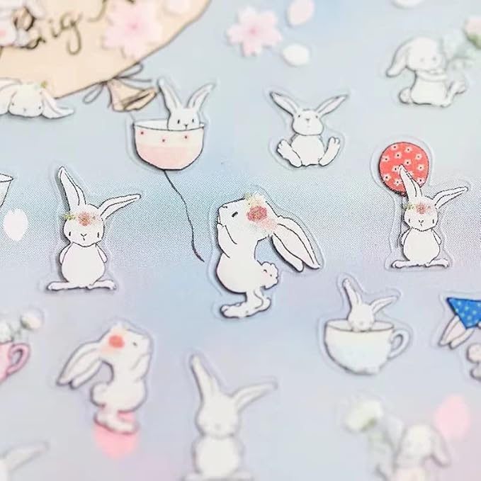 Dedyel Cute Nail Stickers 5D Embossed Cartoon Kawaii Animal Self-Adhesive Nail Decals for Women Girls Kids Nail Art Decoration